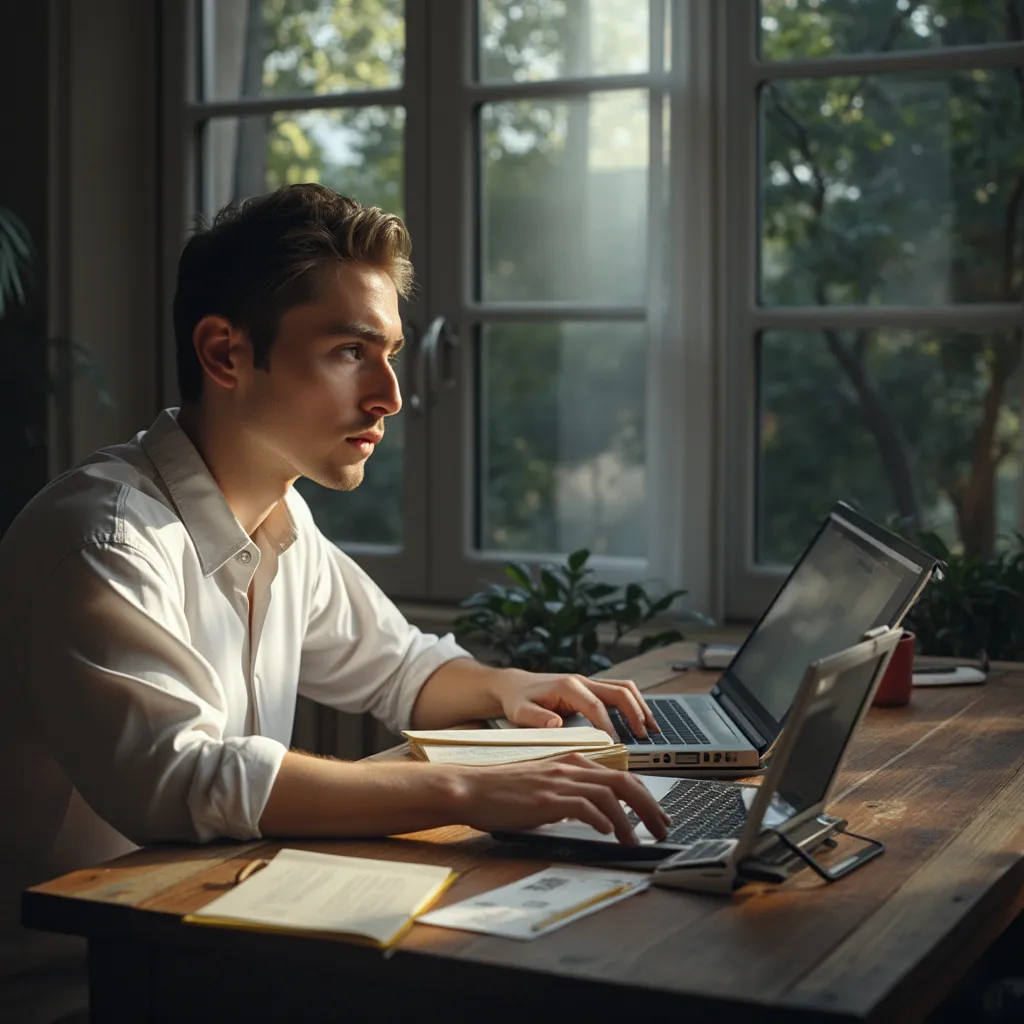 Traductor freelance trabajando